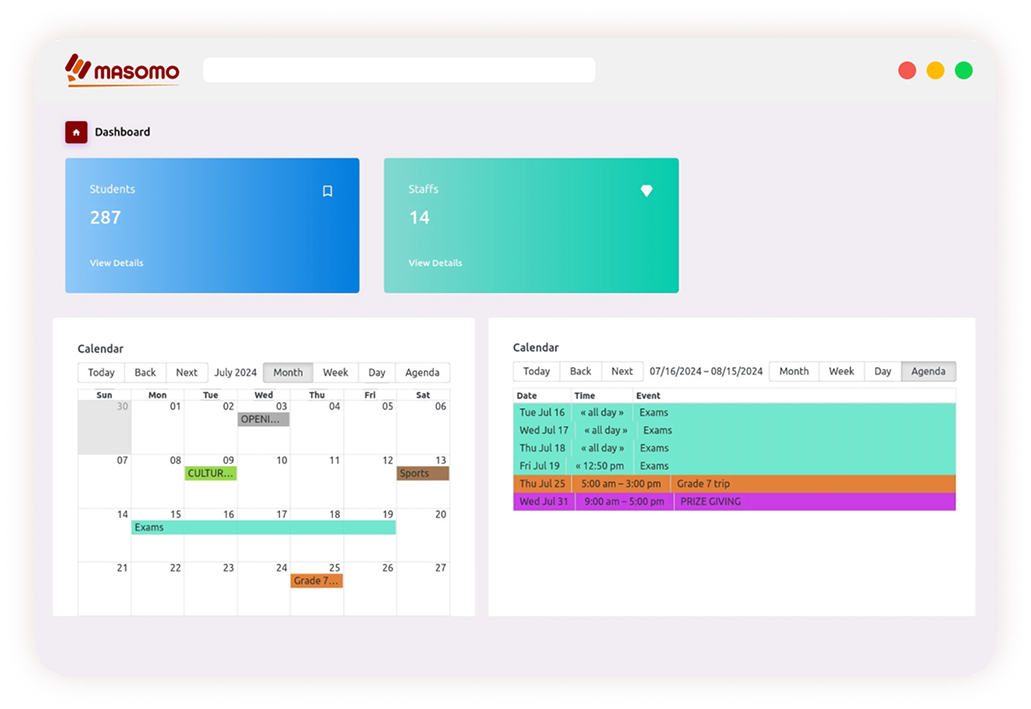 Calendar and Events Management